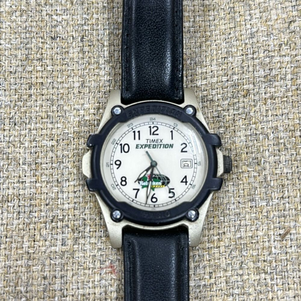 Vintage 1999 Timex Expedition Heineken watch